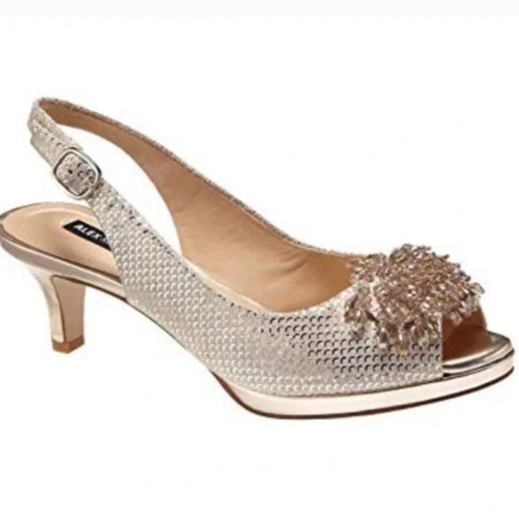 Alex Marie Marla Gold Heels Size 8 - Picture 3 of 3